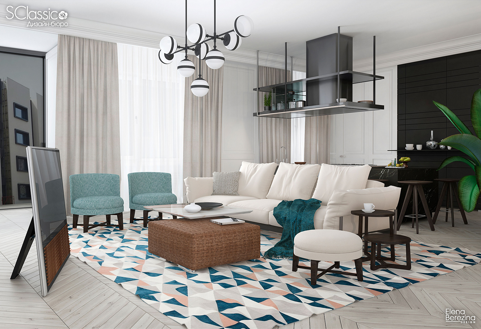 Гостиная из проекта - Мятный вкус