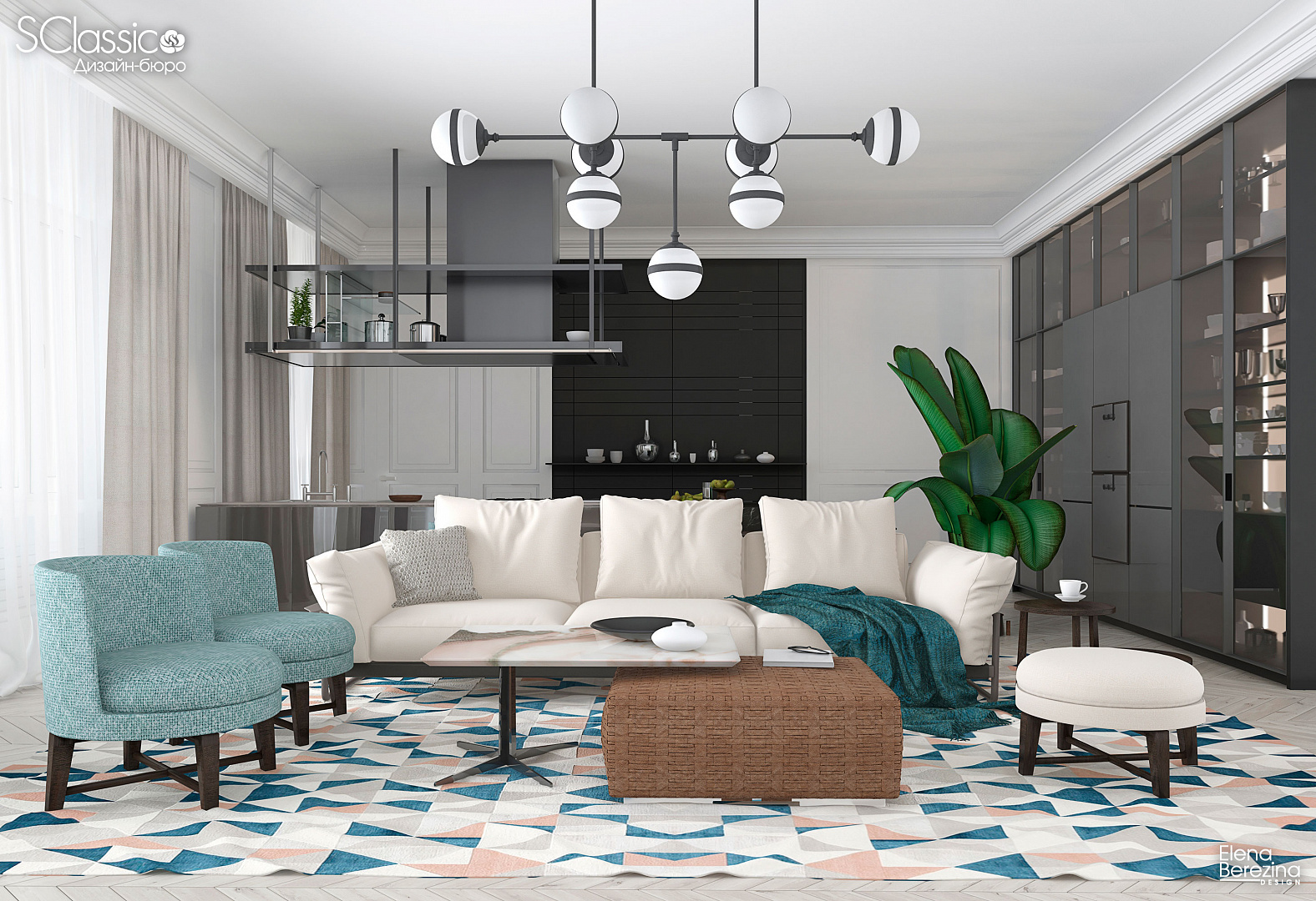 Гостиная из проекта - Мятный вкус